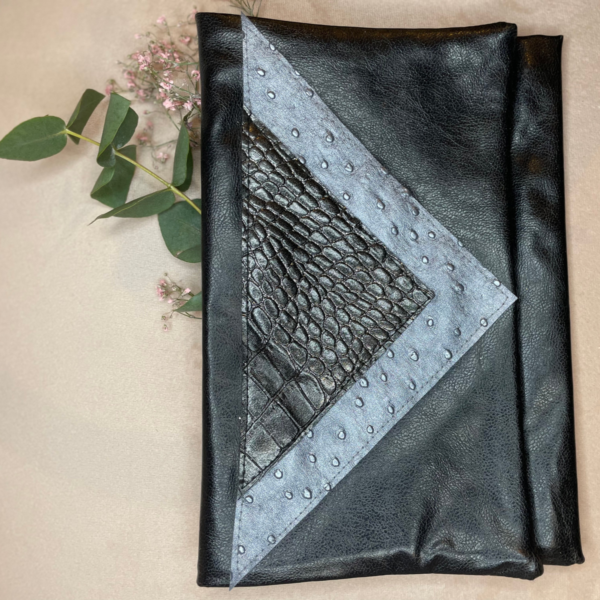 Pochette simili et deux pointes grise et croco – Image 3