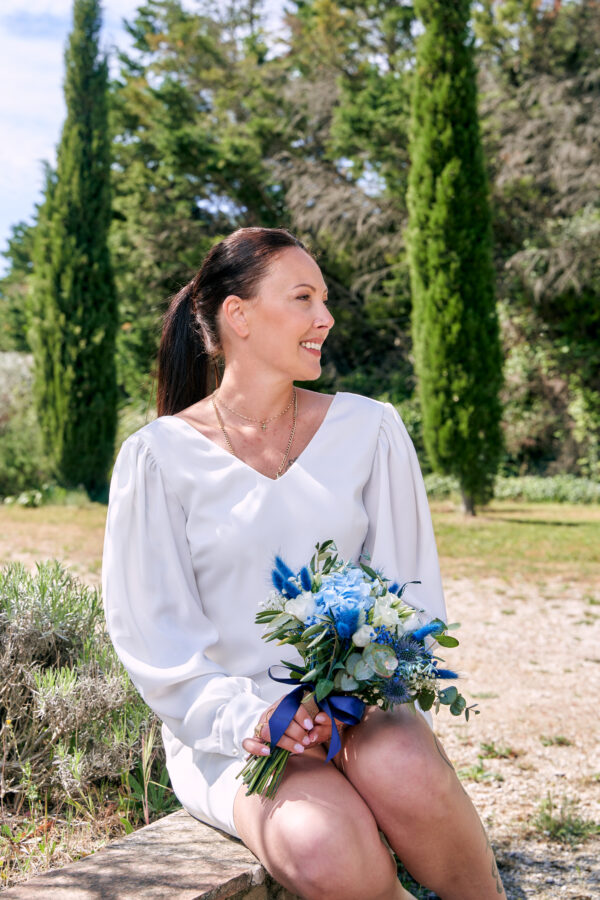 Robe Ambre en crêpe satin blanc – Image 5