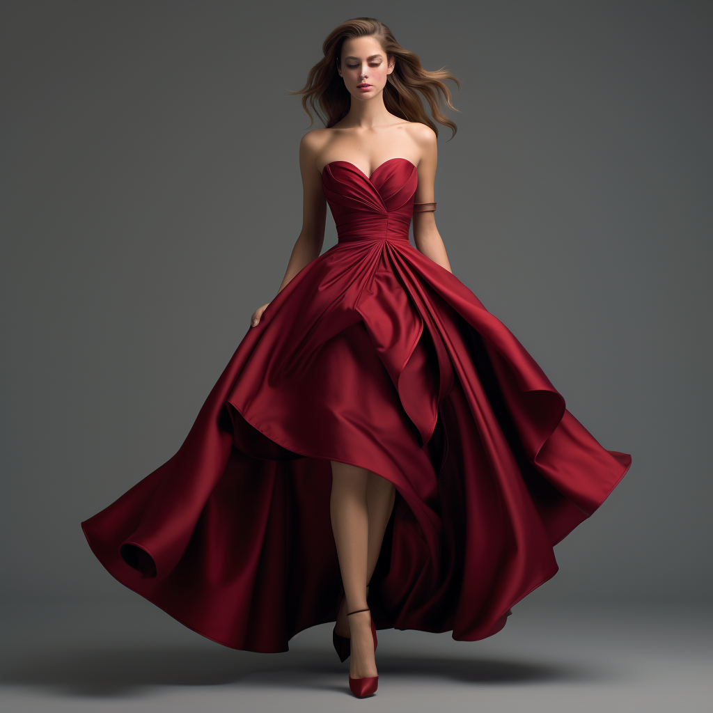 Robe rouge conçue sur mesure