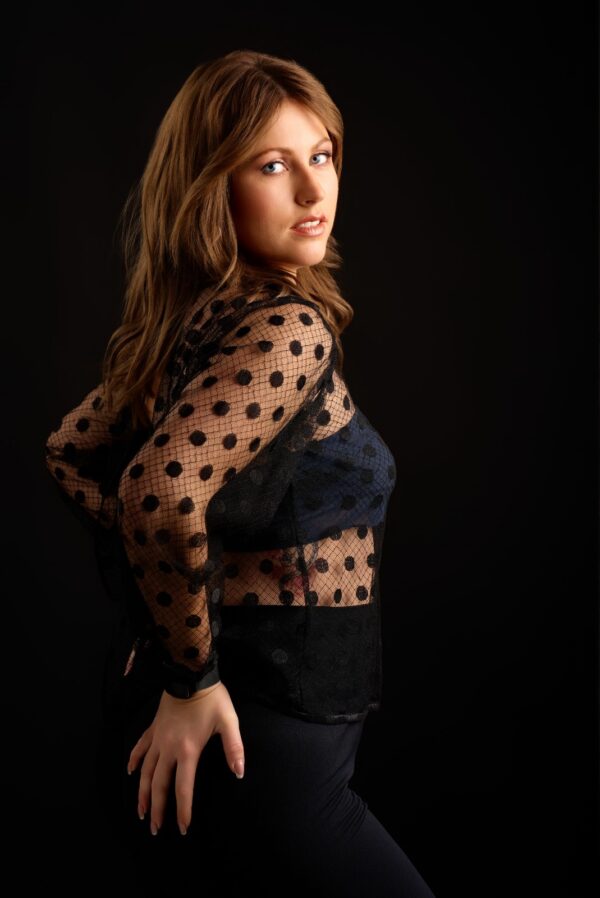 Blouse en tulle pois noir – Image 2