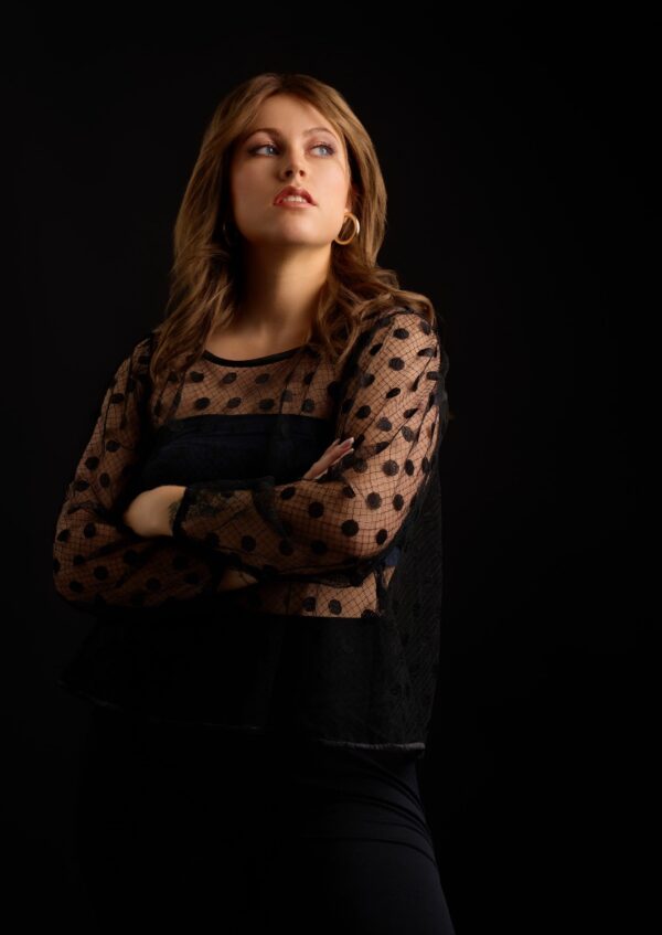 Blouse en tulle pois noir – Image 5