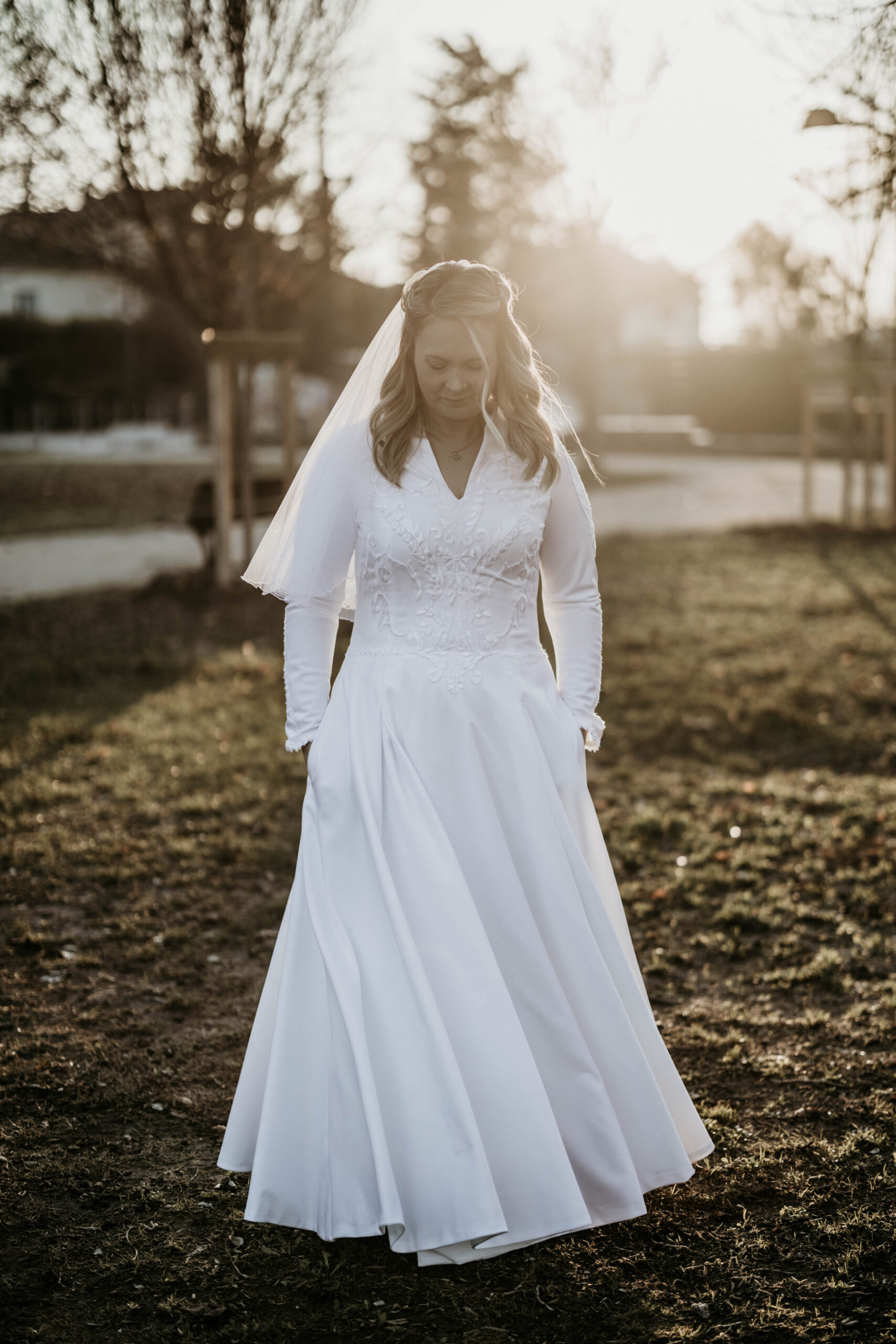 Robe manches longues hiver brodé